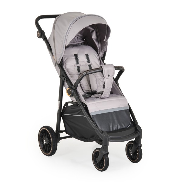 Carucior Sport Buggy Grey 0-22 kg, Pliere Tip Carte, Spatar Complet Reglabil, Roti EVA cu Suspensie, Copertina Mare