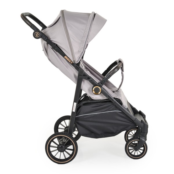 Carucior Sport Buggy Grey 0-22 kg, Pliere Tip Carte, Spatar Complet Reglabil, Roti EVA cu Suspensie, Copertina Mare