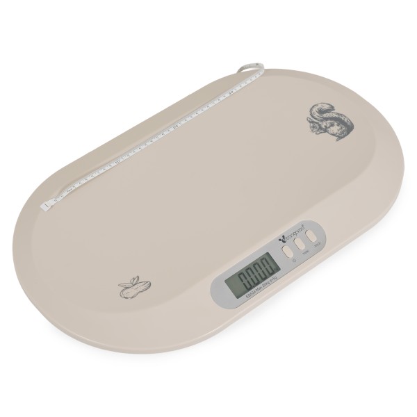 Cantar bebelusi 2 in 1 Cangaroo Peanut Grey, 0-20 kg, masurare inaltime, ecran LCD, functie tara