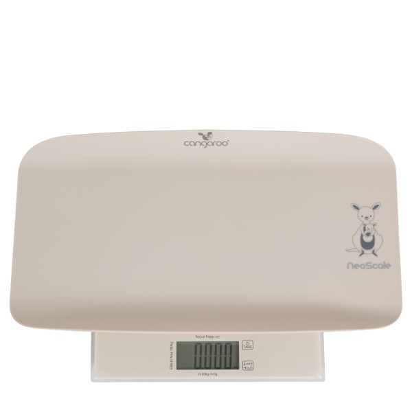 Cantar bebelusi si adulti 2 in 1 Cangaroo NeoScale Grey, 0.5-180 kg, tava detasabila, ecran LCD, functie tara