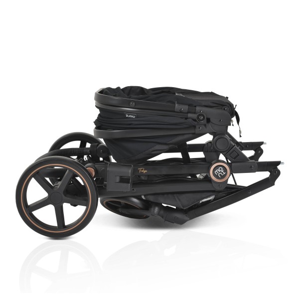 Cărucior copii Moni Tokyo Black 2 în 1, 0–4 ani, reversibil, aluminiu, accesorii incluse, 22 kg