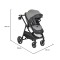 Cărucior copii Moni Tokyo Grey 2 în 1, 0–4 ani, reversibil, aluminiu, accesorii incluse, 22 kg