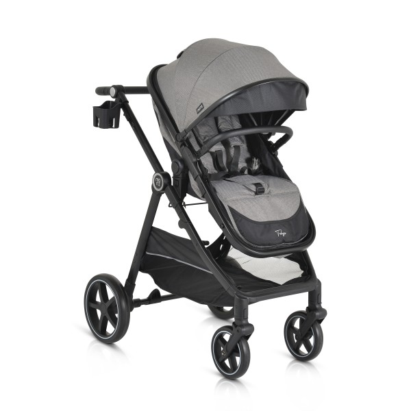 Cărucior copii Moni Tokyo Grey 2 în 1, 0–4 ani, reversibil, aluminiu, accesorii incluse, 22 kg