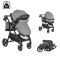 Cărucior copii Moni Tokyo Grey 2 în 1, 0–4 ani, reversibil, aluminiu, accesorii incluse, 22 kg