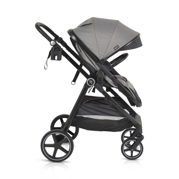 Cărucior copii Moni Tokyo Grey 2 în 1, 0–4 ani, reversibil, aluminiu, accesorii incluse, 22 kg