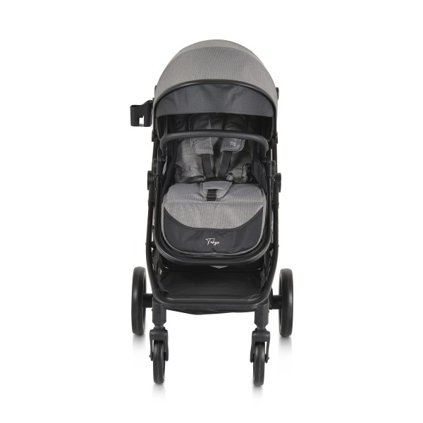 Cărucior copii Moni Tokyo Grey 2 în 1, 0–4 ani, reversibil, aluminiu, accesorii incluse, 22 kg