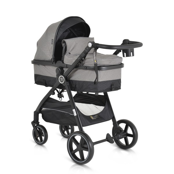 Cărucior copii Moni Tokyo Grey 2 în 1, 0–4 ani, reversibil, aluminiu, accesorii incluse, 22 kg