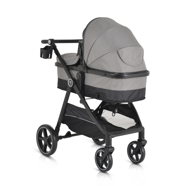 Cărucior copii Moni Tokyo Grey 2 în 1, 0–4 ani, reversibil, aluminiu, accesorii incluse, 22 kg