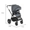 Cărucior 3in1 Cangaroo Joker Grey, Cadru Aluminiu, Scaun Auto i-SIZE Inclus, Pliere Semiautomată, Copertină UV50+, 0-4 Ani