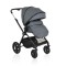 Cărucior 3in1 Cangaroo Joker Grey, Cadru Aluminiu, Scaun Auto i-SIZE Inclus, Pliere Semiautomată, Copertină UV50+, 0-4 Ani