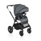 Cărucior 3in1 Cangaroo Joker Grey, Cadru Aluminiu, Scaun Auto i-SIZE Inclus, Pliere Semiautomată, Copertină UV50+, 0-4 Ani