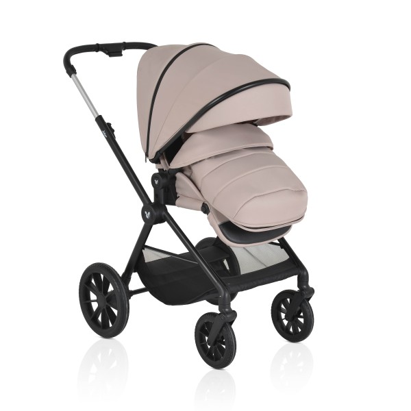 Cărucior 3in1 Cangaroo Joker Beige, Cadru Aluminiu, Scaun Auto i-SIZE Inclus, Pliere Semiautomată, Copertină UV50+, 0-4 Ani