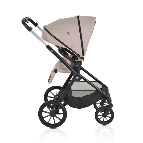 Cărucior 3in1 Cangaroo Joker Beige, Cadru Aluminiu, Scaun Auto i-SIZE Inclus, Pliere Semiautomată, Copertină UV50+, 0-4 Ani