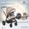 Cărucior 3in1 Cangaroo Joker Beige, Cadru Aluminiu, Scaun Auto i-SIZE Inclus, Pliere Semiautomată, Copertină UV50+, 0-4 Ani