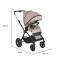 Cărucior 3in1 Cangaroo Joker Beige, Cadru Aluminiu, Scaun Auto i-SIZE Inclus, Pliere Semiautomată, Copertină UV50+, 0-4 Ani