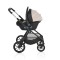Cărucior 3in1 Cangaroo Joker Beige, Cadru Aluminiu, Scaun Auto i-SIZE Inclus, Pliere Semiautomată, Copertină UV50+, 0-4 Ani
