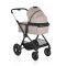 Cărucior 3in1 Cangaroo Joker Beige, Cadru Aluminiu, Scaun Auto i-SIZE Inclus, Pliere Semiautomată, Copertină UV50+, 0-4 Ani