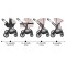 Cărucior 3in1 Cangaroo Joker Rose, Cadru Aluminiu, Scaun Auto i-SIZE Inclus, Pliere Semiautomată, Copertină UV50+, 0-4 Ani