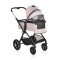 Cărucior 3in1 Cangaroo Joker Rose, Cadru Aluminiu, Scaun Auto i-SIZE Inclus, Pliere Semiautomată, Copertină UV50+, 0-4 Ani