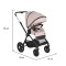Cărucior 3in1 Cangaroo Joker Rose, Cadru Aluminiu, Scaun Auto i-SIZE Inclus, Pliere Semiautomată, Copertină UV50+, 0-4 Ani