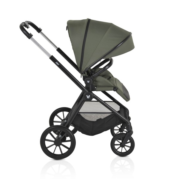 Cărucior 3in1 Cangaroo Joker Green, Cadru Aluminiu, Scaun Auto i-SIZE Inclus, Pliere Semiautomată, Copertină UV50+, 0-4 Ani