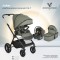 Cărucior 3in1 Cangaroo Joker Green, Cadru Aluminiu, Scaun Auto i-SIZE Inclus, Pliere Semiautomată, Copertină UV50+, 0-4 Ani