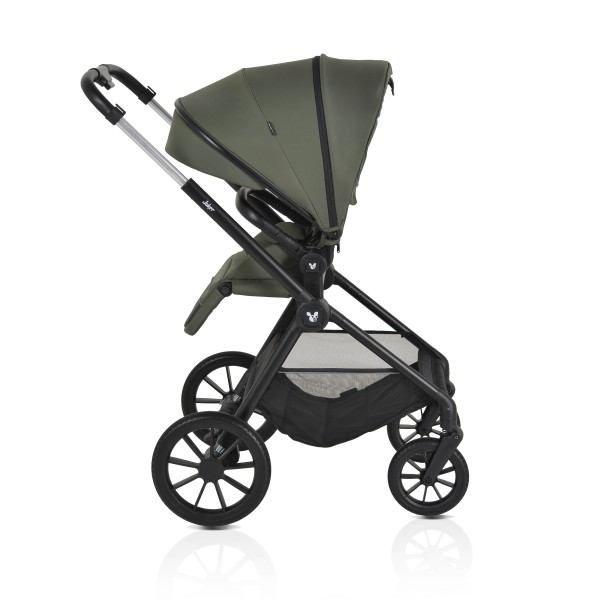 Cărucior 3in1 Cangaroo Joker Green, Cadru Aluminiu, Scaun Auto i-SIZE Inclus, Pliere Semiautomată, Copertină UV50+, 0-4 Ani