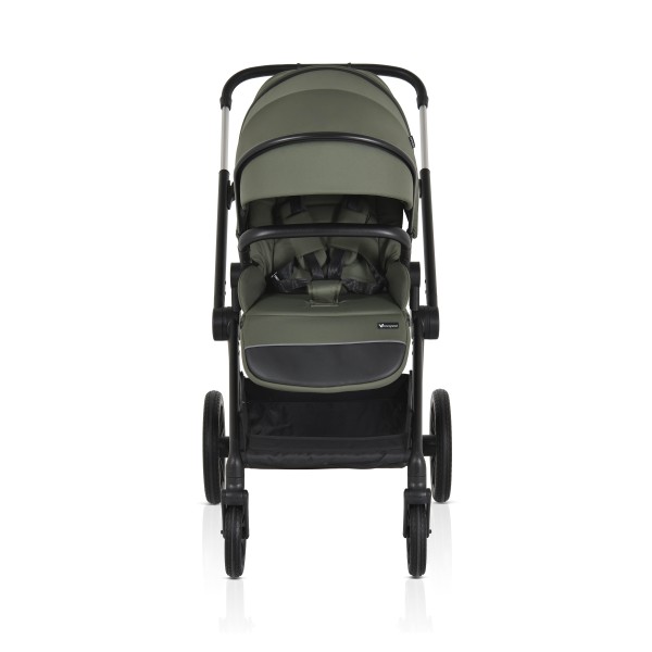 Cărucior 3in1 Cangaroo Joker Green, Cadru Aluminiu, Scaun Auto i-SIZE Inclus, Pliere Semiautomată, Copertină UV50+, 0-4 Ani
