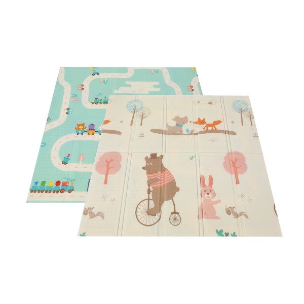 Țarc de joacă Moni GameZone Mint, 6-36 luni, 200x180 cm, covoras XPE, bile colorate, cos baschet, pliabil
