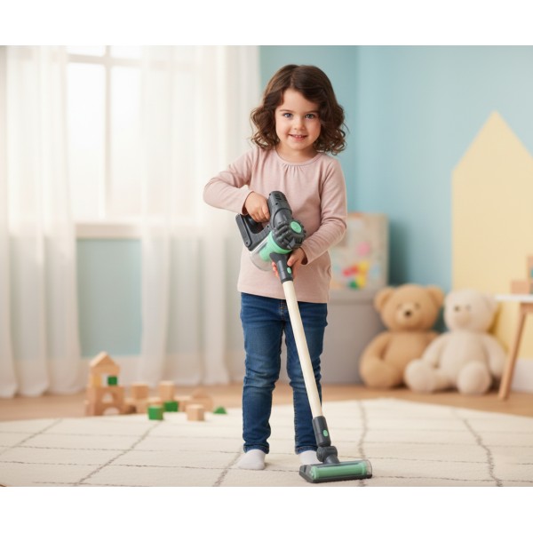 Set aspirator copii Boom Light cu aspirație reală, duze interschimbabile și suport depozitare, 3+ ani