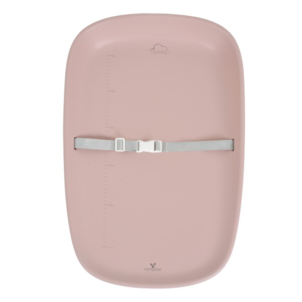Saltea de înfășat Cangaroo Nuvia Pink din EVA impermeabil, cu centură, înclinare antireflux și scală măsurare, 0-12 luni