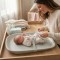Saltea de înfășat Cangaroo Nuvia Beige din EVA impermeabil, cu centură, înclinare antireflux și scală măsurare, 0-12 luni