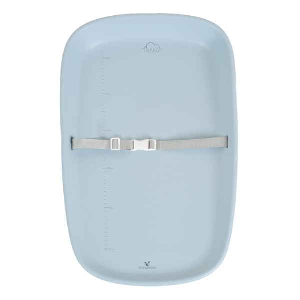 Saltea de înfășat Cangaroo Nuvia blue din EVA impermeabil, cu centură, înclinare antireflux și scală măsurare, 0-12 luni