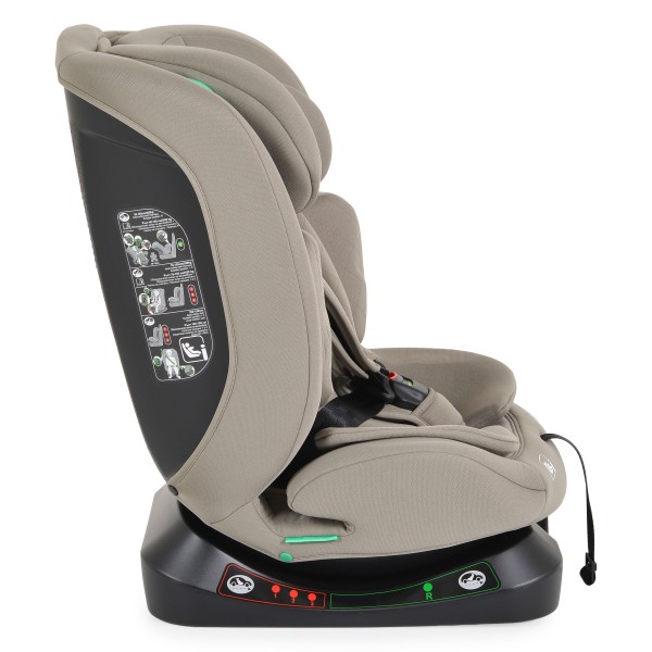 Scaun Auto Moni Aventura Beige 40-150 cm R129 i-Size, 0-12 ani, Pozitie somn, Protecție Laterală