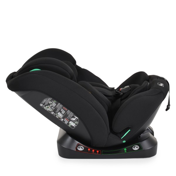 Scaun Auto Moni Aventura Black 40-150 cm R129 i-Size, 0-12 ani, Pozitie somn, Protecție Laterală