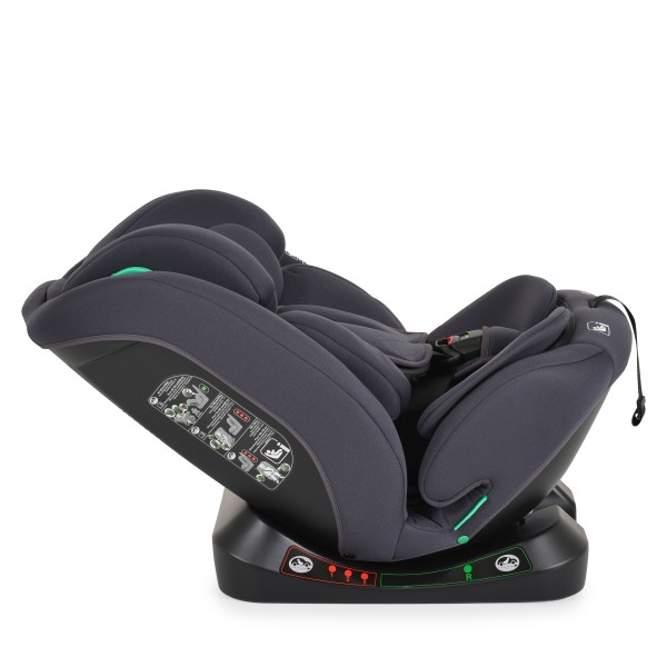 Scaun Auto Moni Aventura Grey 40-150 cm R129 i-Size, 0-12 ani, Pozitie somn, Protecție Laterală