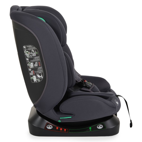Scaun Auto Moni Aventura Grey 40-150 cm R129 i-Size, 0-12 ani, Pozitie somn, Protecție Laterală