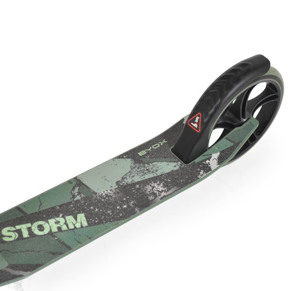 Trotineta Pliabila Byox Storm Green din Aluminiu, Ghidon Reglabil 90-99 cm, 6+ Ani, Max 100 kg, Roti 200 mm