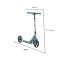 Trotineta Pliabila Byox Monster Blue, 6+ Ani, Roti LED 200 mm, Ghidon Reglabil 84-97 cm, ABEC-7, Max 100 kg