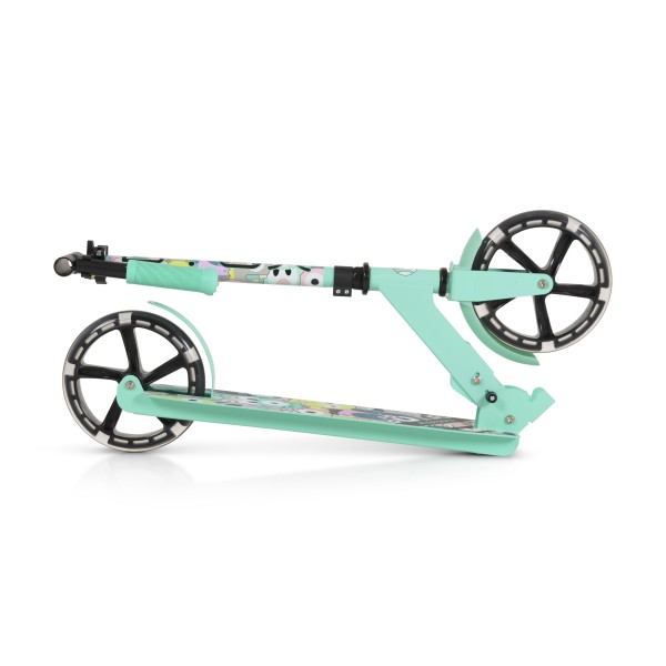 Trotineta Pliabila Byox Monster Green, 6+ Ani, Roti LED 200 mm, Ghidon Reglabil 84-97 cm, ABEC-7, Max 100 kg