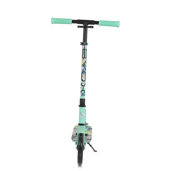 Trotineta Pliabila Byox Monster Green, 6+ Ani, Roti LED 200 mm, Ghidon Reglabil 84-97 cm, ABEC-7, Max 100 kg