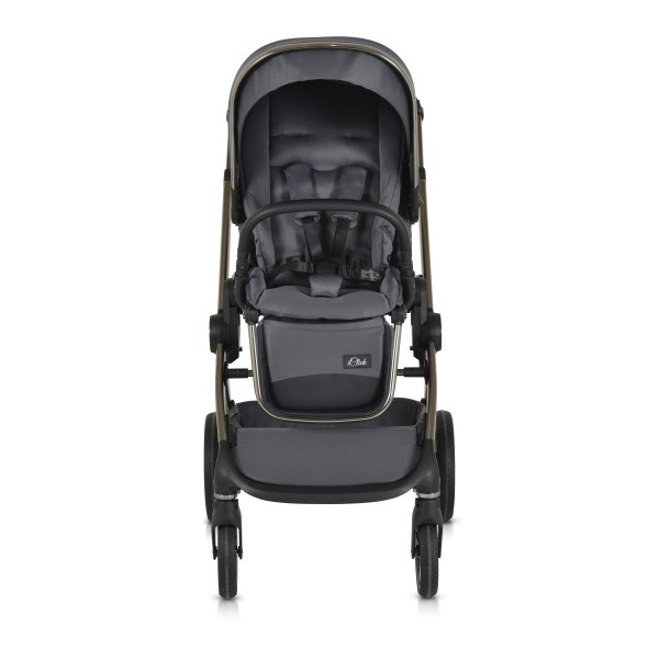 Cărucior 2in1 Cangaroo I Click Gray, Cadru Aluminiu, Pliere One Touch, Scaun Reversibil, Coș Nou-Născut Inclus, 0-4 Ani