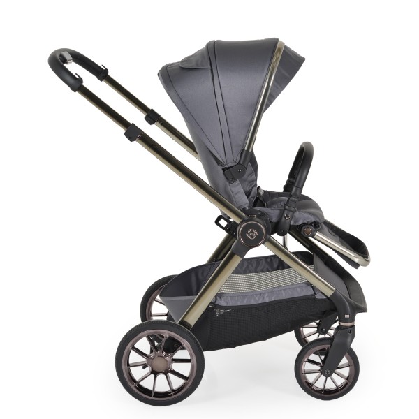 Cărucior 2in1 Cangaroo I Click Gray, Cadru Aluminiu, Pliere One Touch, Scaun Reversibil, Coș Nou-Născut Inclus, 0-4 Ani