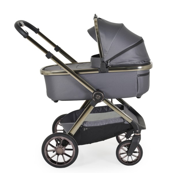 Cărucior 2in1 Cangaroo I Click Gray, Cadru Aluminiu, Pliere One Touch, Scaun Reversibil, Coș Nou-Născut Inclus, 0-4 Ani