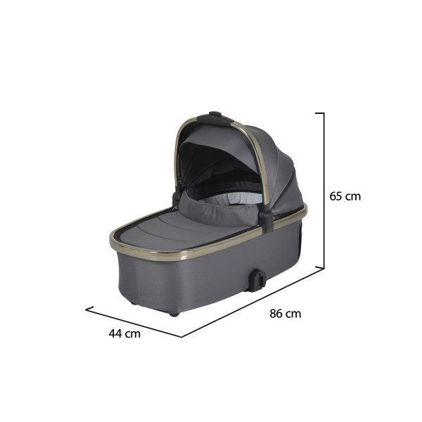 Cărucior 2in1 Cangaroo I Click Gray, Cadru Aluminiu, Pliere One Touch, Scaun Reversibil, Coș Nou-Născut Inclus, 0-4 Ani