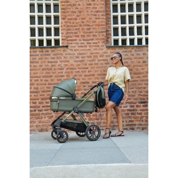 Cărucior 2in1 Cangaroo I Click Black, Cadru Aluminiu, Pliere One Touch, Scaun Reversibil, Coș Nou-Născut Inclus, 0-4 Ani