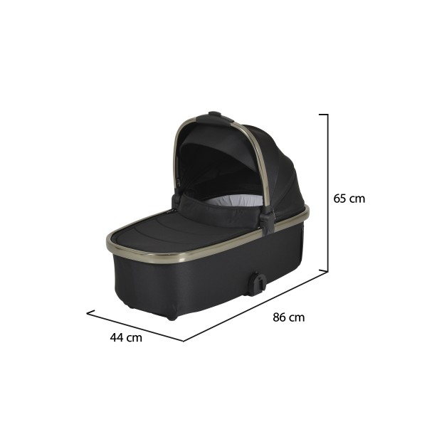 Cărucior 2in1 Cangaroo I Click Black, Cadru Aluminiu, Pliere One Touch, Scaun Reversibil, Coș Nou-Născut Inclus, 0-4 Ani