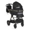 Cărucior 2in1 Cangaroo I Click Black, Cadru Aluminiu, Pliere One Touch, Scaun Reversibil, Coș Nou-Născut Inclus, 0-4 Ani