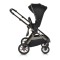 Cărucior 2in1 Cangaroo I Click Black, Cadru Aluminiu, Pliere One Touch, Scaun Reversibil, Coș Nou-Născut Inclus, 0-4 Ani