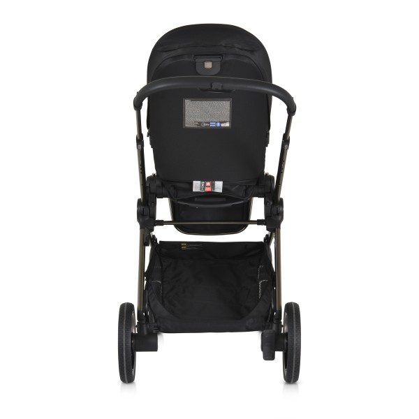 Cărucior 2in1 Cangaroo I Click Black, Cadru Aluminiu, Pliere One Touch, Scaun Reversibil, Coș Nou-Născut Inclus, 0-4 Ani